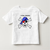 Funny Boys Valentine Pirate Skull Heye Patch Kleinkind T-shirt (Vorderseite)