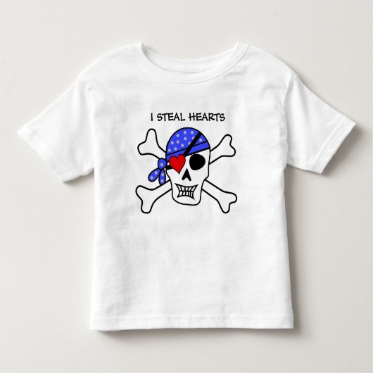 Funny Boys Valentine Pirate Skull Heye Patch Kleinkind T-shirt (Vorderseite)