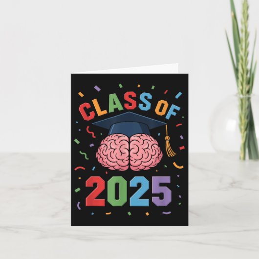 Funny Brain Abschluss Cl von 2025 Grad Karte (Vorderseite)