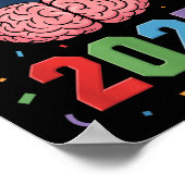 Funny Brain Abschluss Cl von 2025 Grad Poster (Ecke)