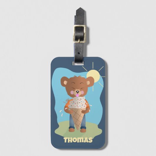 Funny Brain Freeze Kid Personalisierter Gepäckträg Gepäckanhänger (Vorderseite Vertikal)