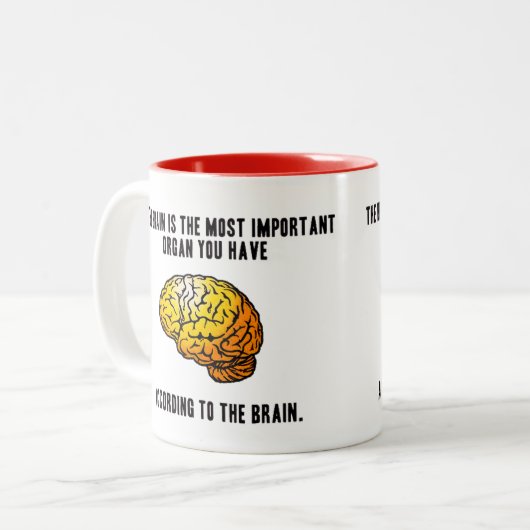Funny Brain Jokes - Subjektivität Zweifarbige Tasse (Vorderseite Links)