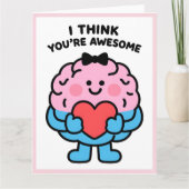 Funny Brain Love Valentine Greeting Card Karte (Vorderseite)