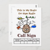 Funny Brain on Ham Radio QSL Card Postkarte (Vorne/Hinten)