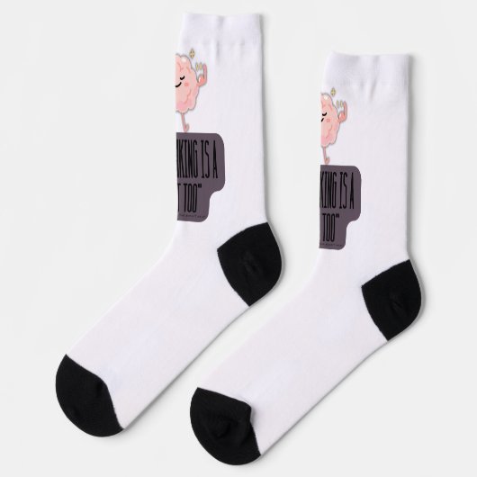 Funny Brain Power Apparel for Overthinkers Socken (Linkes Detail)