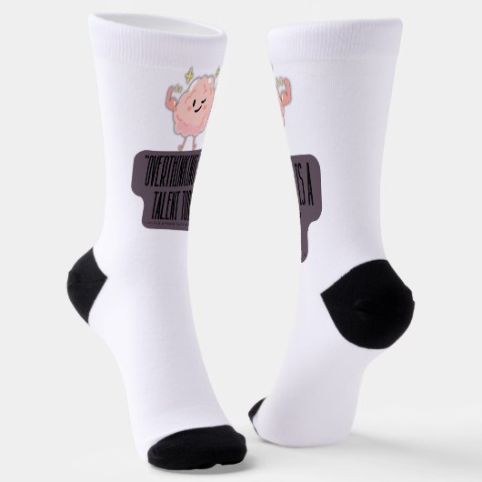 Funny Brain Power Apparel for Overthinkers Socken (Gewinkelt)