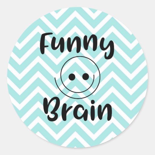 Funny Brain with SmileyFace Runder Aufkleber (Vorderseite)
