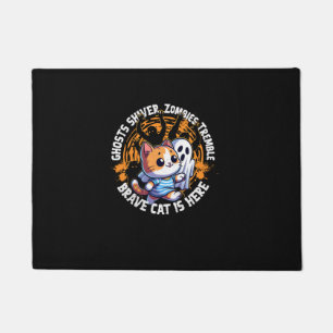 Funny Brave Cat Walking erschreckt Ghost, die Lieb Fußmatte