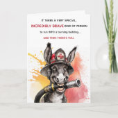 Funny Brave Idiot Firefighter Birthday Card Karte (Vorderseite)