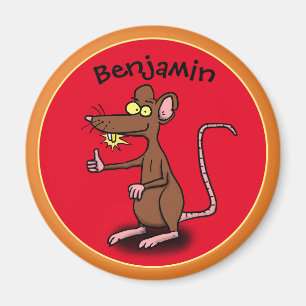 Funny Brawn rat hält den Magneten des Cartoon hoch Magnet