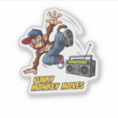 Funny Breakdance Monkey Hip-Hop Dance Aufkleber (Vorderseite)
