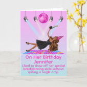 Funny Breakdancing Disco Doll Birthday Card Karte (Gelbe Blume)