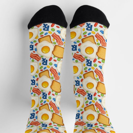 Funny Breakfast & Pills Pharmacy Socken (Oben)