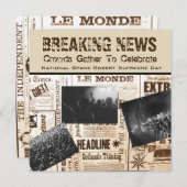 Funny Breaking News zum Geburtstag Einladung (Vorne/Hinten)