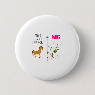 Funny Breast Cancour Survivor Unicorn Rainbow Le D Button
