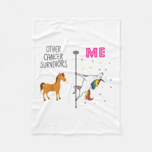 Funny Breast Cancour Survivor Unicorn Rainbow Le D Fleecedecke