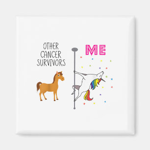 Funny Breast Cancour Survivor Unicorn Rainbow Le D Magnet
