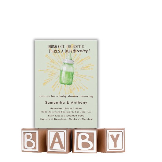 Funny Brewing Baby Shower Invitation Einladung