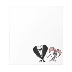 Funny Briand Groom Hearts Art Notizblock