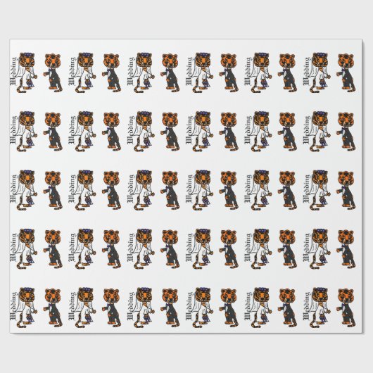 Funny Briand Groom Tiger Wedding Art Geschenkpapier (Flach)