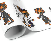 Funny Briand Groom Tiger Wedding Art Geschenkpapier (Rolleneckpunkt)
