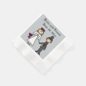 Funny Briand Groom Wedding Cartoon Serviette (Ecke)