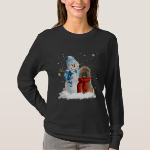Funny Briard Dog Christmas Snowman Weihnachten T-Shirt