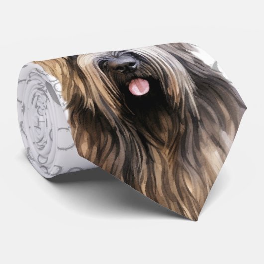 Funny Briard Shepherd Christmas Dog Lover Krawatte (Gerollt)