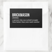 Funny Brickmason Definition Rechteckiger Aufkleber (Tasche)