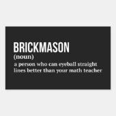 Funny Brickmason Definition Rechteckiger Aufkleber (Vorderseite)