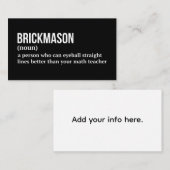 Funny Brickmason Definition Visitenkarte (Vorne/Hinten)