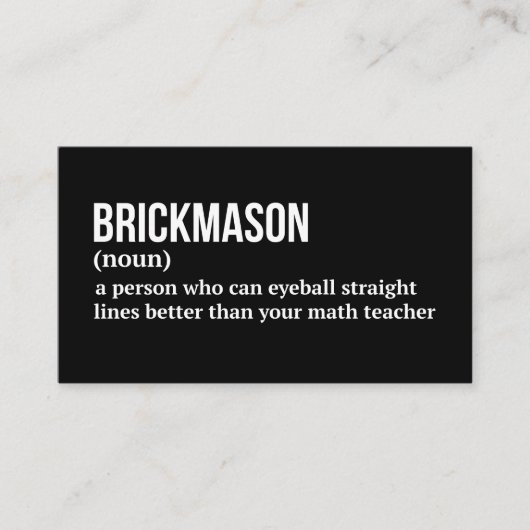 Funny Brickmason Definition Visitenkarte (Vorderseite)