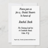 Funny Bridal Shower Einladung (Rückseite)