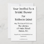 Funny Bridal Shower Einladung (Rückseite)