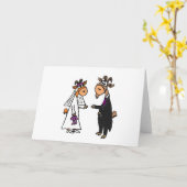 Funny Bride and Groom Goat Wedding Karte (Gelbe Blume)