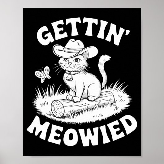 Funny Bride Gettin Meowied Meowdy Partner Bachelor Poster (Vorne)