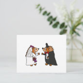 Funny Bride Groom Igel Hochzeit Art Postkarte (Stehend Vorderseite)