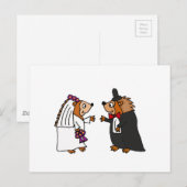 Funny Bride Groom Igel Hochzeit Art Postkarte (Vorne/Hinten)