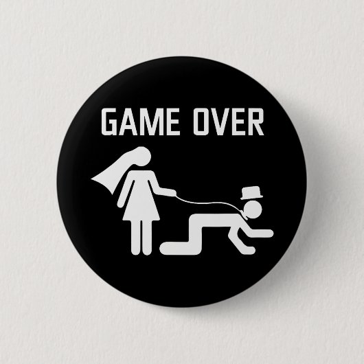 Funny Bride Groom Wedding Bachelor Bachelorette Pa Button (Vorderseite)
