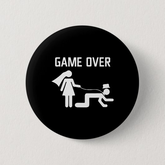 Funny Bride Groom Wedding Bachelor Bachelorette Pa Button (Vorderseite)