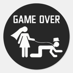 Funny Bride Groom Wedding Bachelor Bachelorette Pa Runder Aufkleber