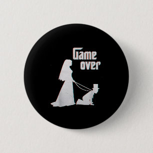 Funny Bride Groom Wedding Bachelor Button