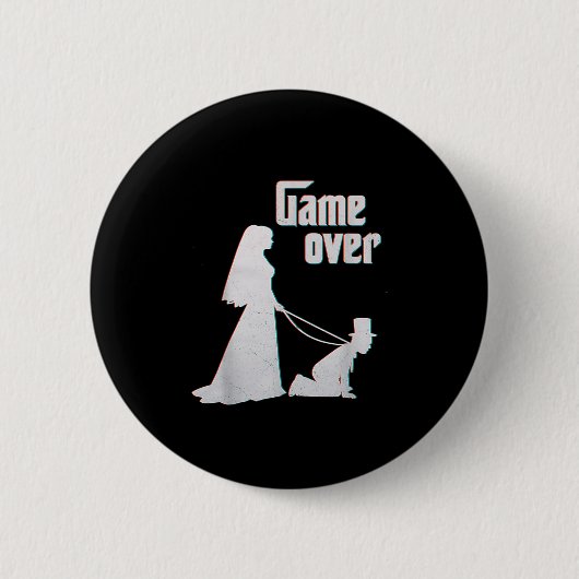 Funny Bride Groom Wedding Bachelor Button (Vorderseite)