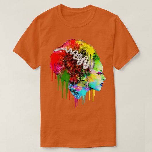 Funny Bride Halloween, farbenfrohe Moderne Braut T-Shirt (Design vorne)