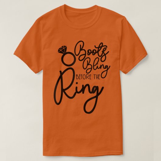 Funny Bridesmaid Bride Bachelorette Boots Bling Be T-Shirt (Design vorne)