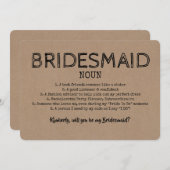 Funny Bridesmaid Noun Wörterbuchvorschlag Einladung (Vorne/Hinten)