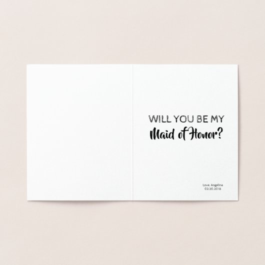 Funny Bridesmaid oder Trauzeugin Folienkarte (Innenseite)