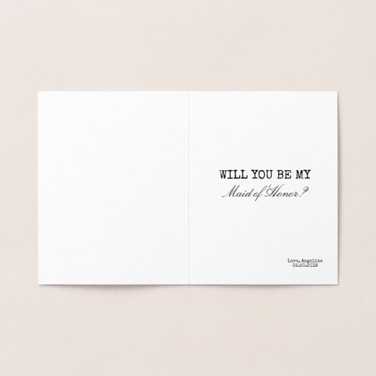 Funny Bridesmaid oder Trauzeugin Folienkarte (Innenseite)