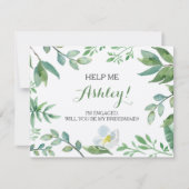 Funny BRIDESMAID PROPOSAL card, Greenerie Einladung (Vorderseite)
