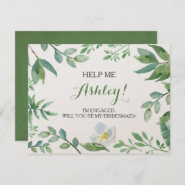 Funny BRIDESMAID PROPOSAL card, Greenerie Einladung